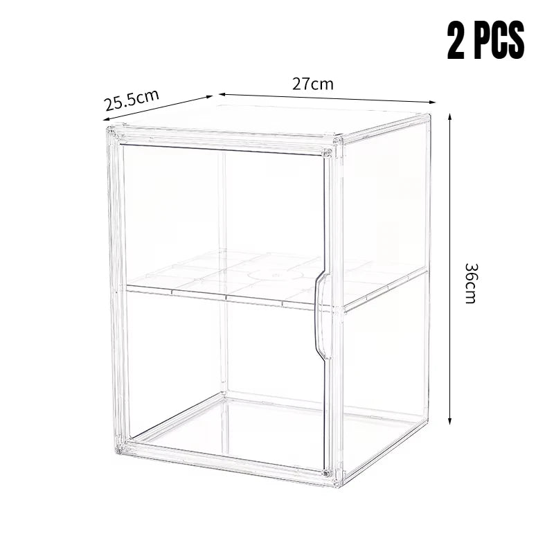 1/2/3/4PCS Acrylic Clear Display Storage Box for Fingures Foldable Display Case for Figurines Dolls Action Figure Organizer…