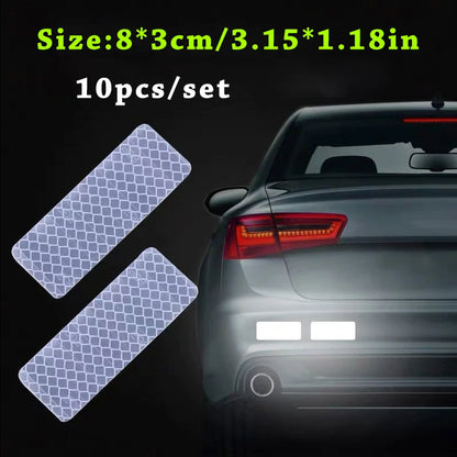 10pcs/set Car Bumper Reflective Safety Strip Stickers Car Reflective Sticker Reflective Warning Safety Tape - image 6