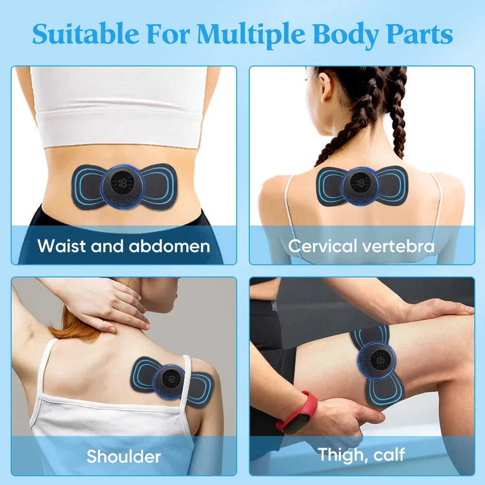 Electric Neck Massager EMS Muscle Massage Stimulator Low Frequency Instrument Back Cervical Calf Patches Pain Joints Mini De…