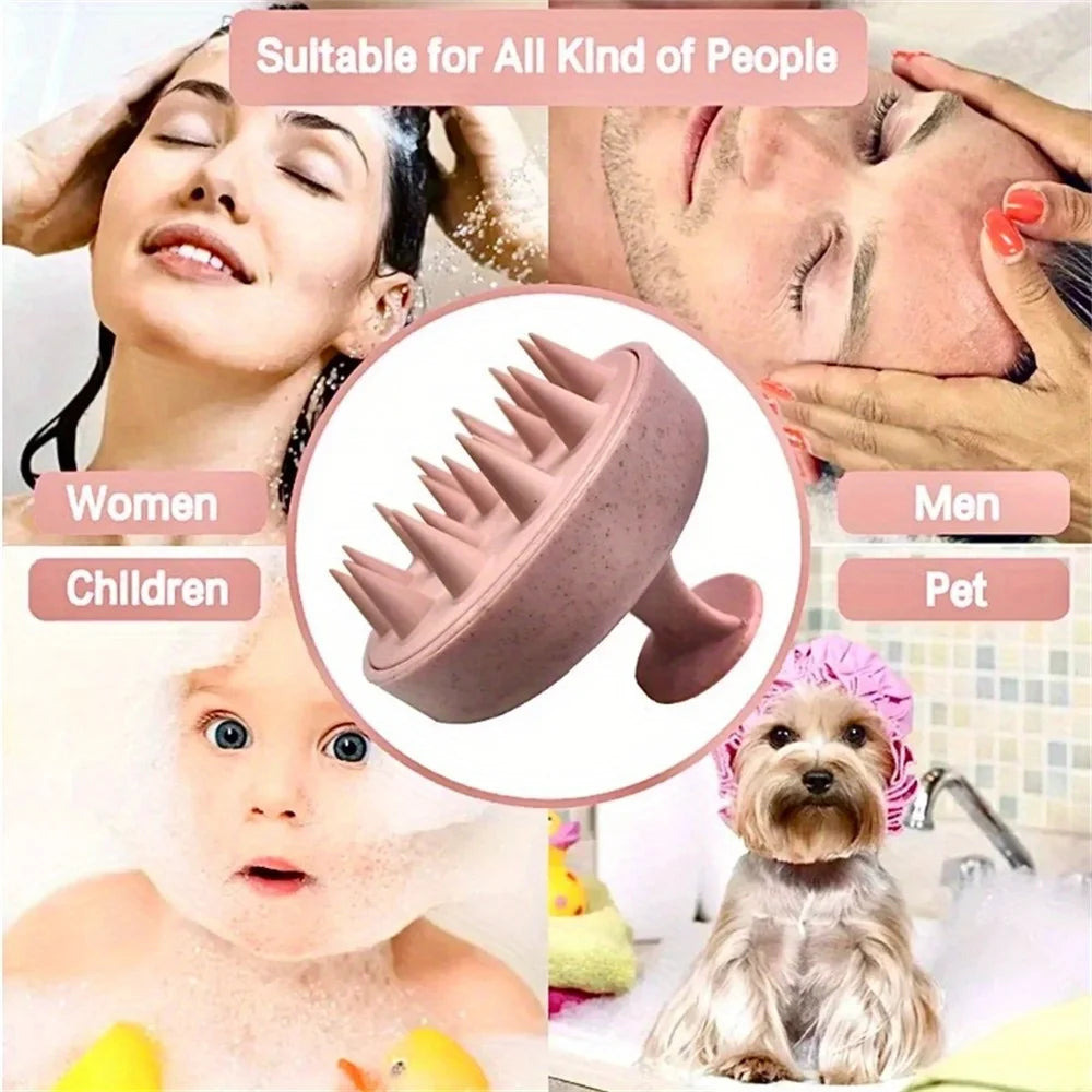 1pc Silicone Shampoo Brush Body Massage Brush Bath Shower Brush Salon Hairdressing Tool Scalp Massage Comb Hair Washing Comb…