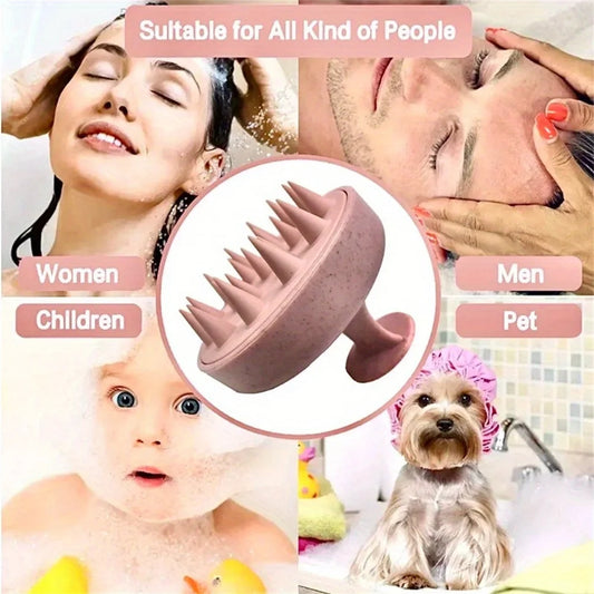 1pc Silicone Shampoo Brush Body Massage Brush Bath Shower Brush Salon Hairdressing Tool Scalp Massage Comb Hair Washing Comb…
