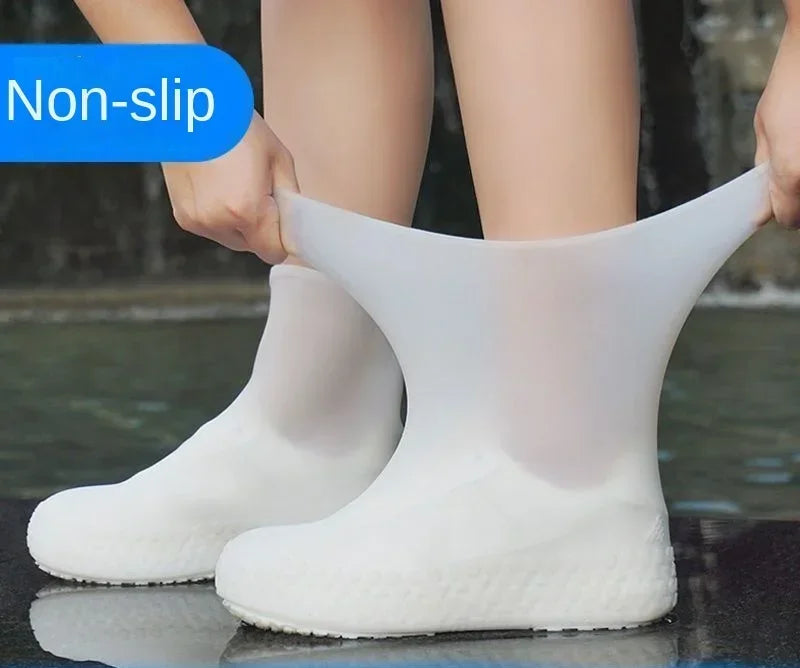1 Pair Silicone WaterProof Shoe Covers Lip-resistant Rubber Rain Boot Rain Gear Overshoes Accessories for Outdoor Rainy Day…