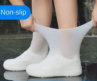 1 Pair Silicone WaterProof Shoe Covers Lip-resistant Rubber Rain Boot Rain Gear Overshoes Accessories for Outdoor Rainy Day…