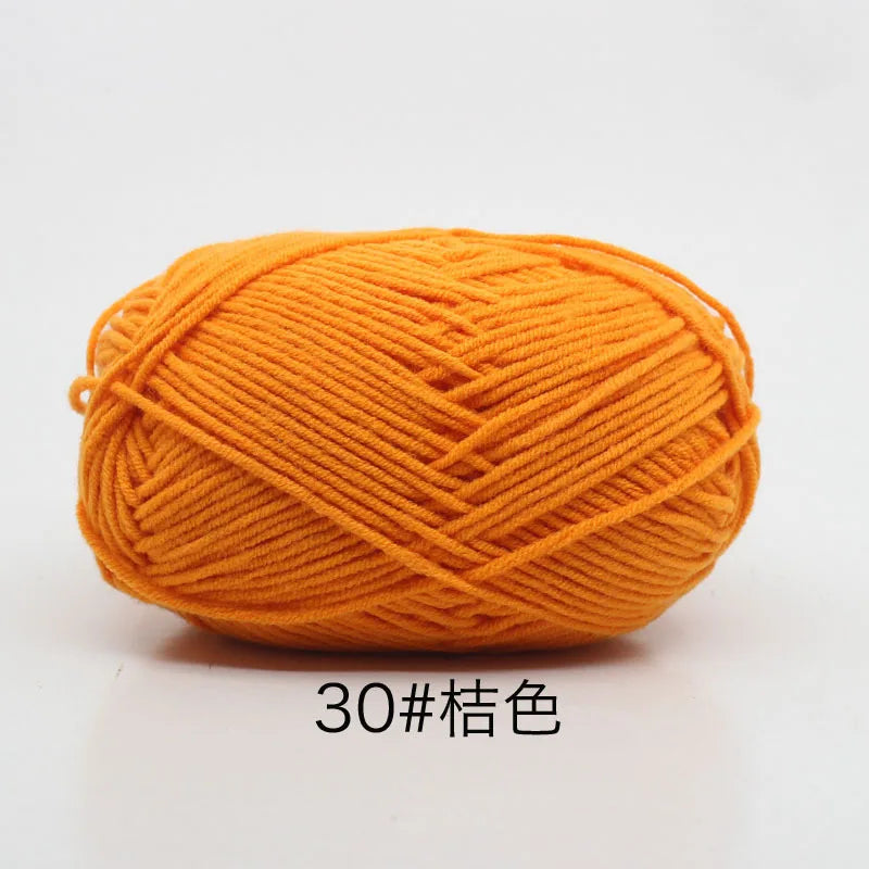 40-50g/Set 4ply Milk Cotton(80%) Knitting Yarn Needlework Dyed Lanas For Crochet Craft Sweater Hat Dolls At Low Price - imag…