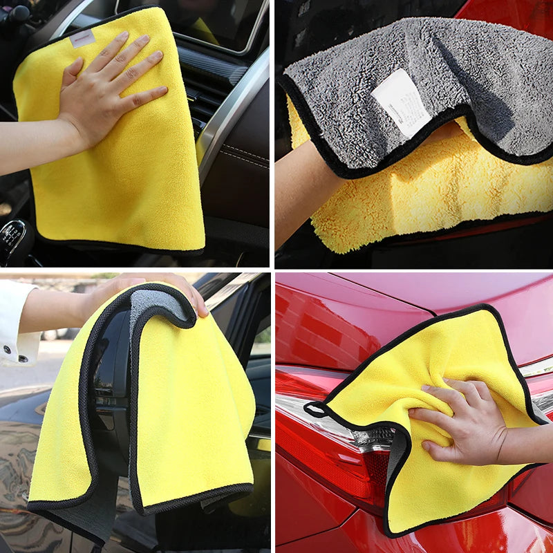 SEAMETAL Microfiber Car Washing Towel 400GSM Double-Sided Coral Velvet Clean Towels High Water Absorption Car Wash Drying Cl…