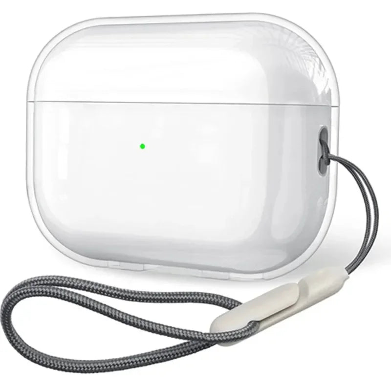 Clear Soft TPU Earphone Case for Airpods 4 3 2 1 Pro Pro2 Pro 3 Shockproof with Lanyard Strap for Airpods 4 Charging Case Co…