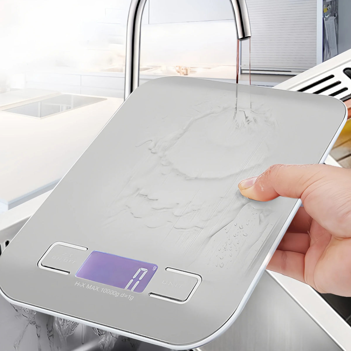 Digital Kitchen Scale 10/5kg-1g LED Display Stainless Steel Panel Electronic Scales for Home Food Snacks Weighing Baking Too…