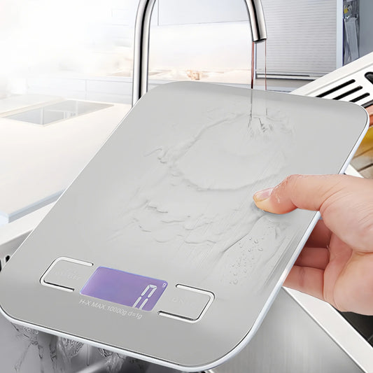 Digital Kitchen Scale 10/5kg-1g LED Display Stainless Steel Panel Electronic Scales for Home Food Snacks Weighing Baking Too…