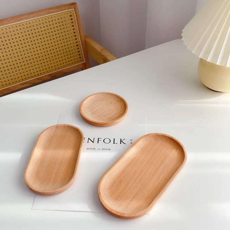 Walnut Wooden Tray Ins Wind Small Wooden Plate Japanese Rectangular Dinner Plate Cake Bread Coffee Tea Solid Wood Plate Tray…