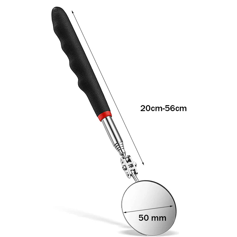 360° Inspection Mirror LED Light Telescoping Mirrors Extend Mechanic Tools Inspection Mirror Telescopic Handle Repairing Too…