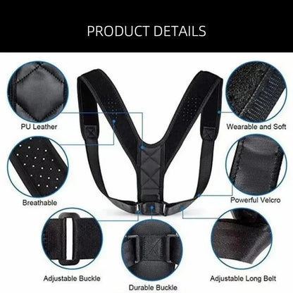 Back Posture Correction Belt Hunchback Prevention Correction of Sitting Posture Unisex Breathable Body Shaping - image 3