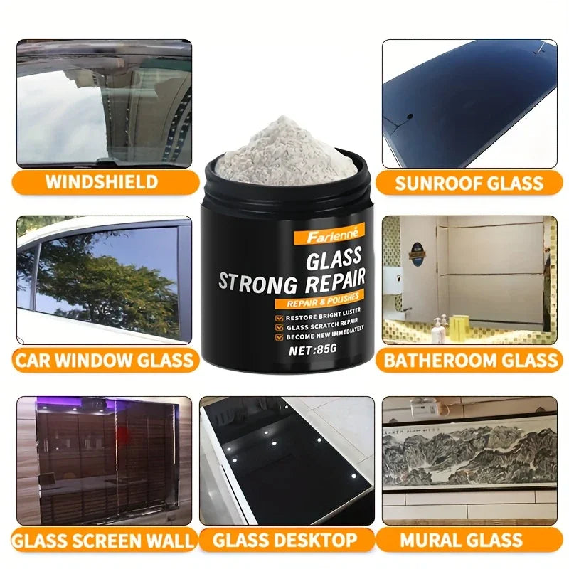 Super glass polishing powder|Restore glass clarity|Polishing for brightness|Glass scratch repair powder|Nanoscale scratch re…