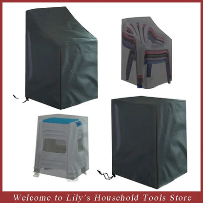 Stacked Chair Dust Cover Outdoor Garden Patio Furniture Protector Cover Waterproof Dustproof Chaircover Rain Cover Chair Sofa