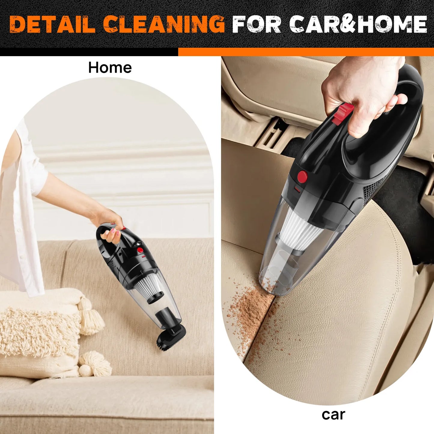 Mini Cordless Handheld Vacuum Cleaner Powerful Suction USB Rechargeable Lightweight Portable Vacuum for Car Home Pet Hair So…