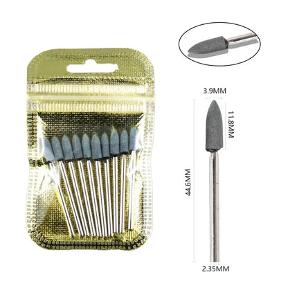 10pcs Diamond Milling Cutter Nail Drill Bits Set For Manicure Accessory Pedicure Eletric Machine Nail Bit Brush Burr Tools -…