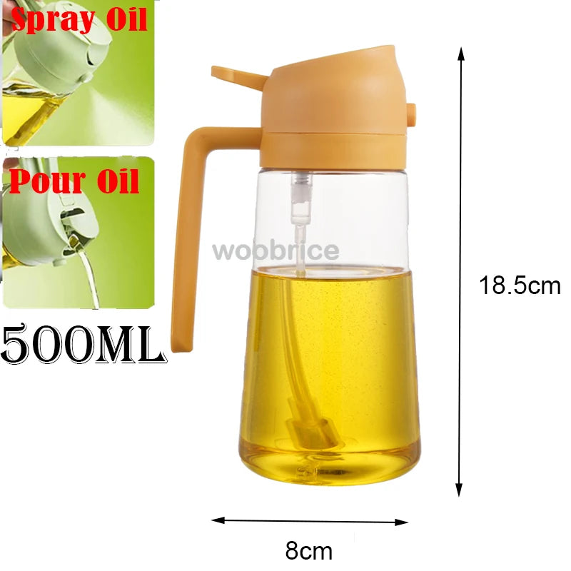 2in1 Kitchen Spray Oil Dispenser Oil Sprayer Polisher Or Only Brush Spray for Air Fryer Salad Grilling Roasting Cooking Kitc…