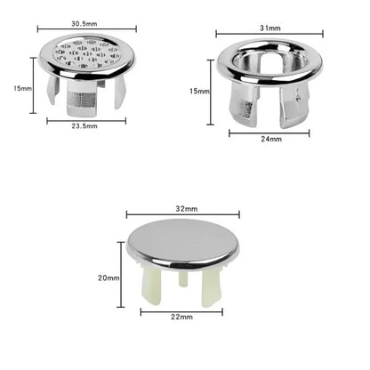 Kitchen Bathroom Basin Circular Overflow Drain Cover Decoration Bathtub Sink Hole Overflow Hollow Washbasin Overflow - image…