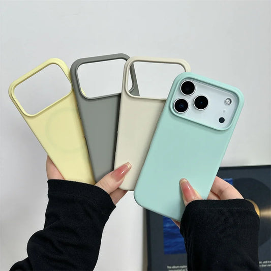 Magnetic Liquid Silicone Case for iPhone 17/17 Air/17 Pro/17 Pro Max For Magsafe Big Camera Hole Cover Shockproof Protective…