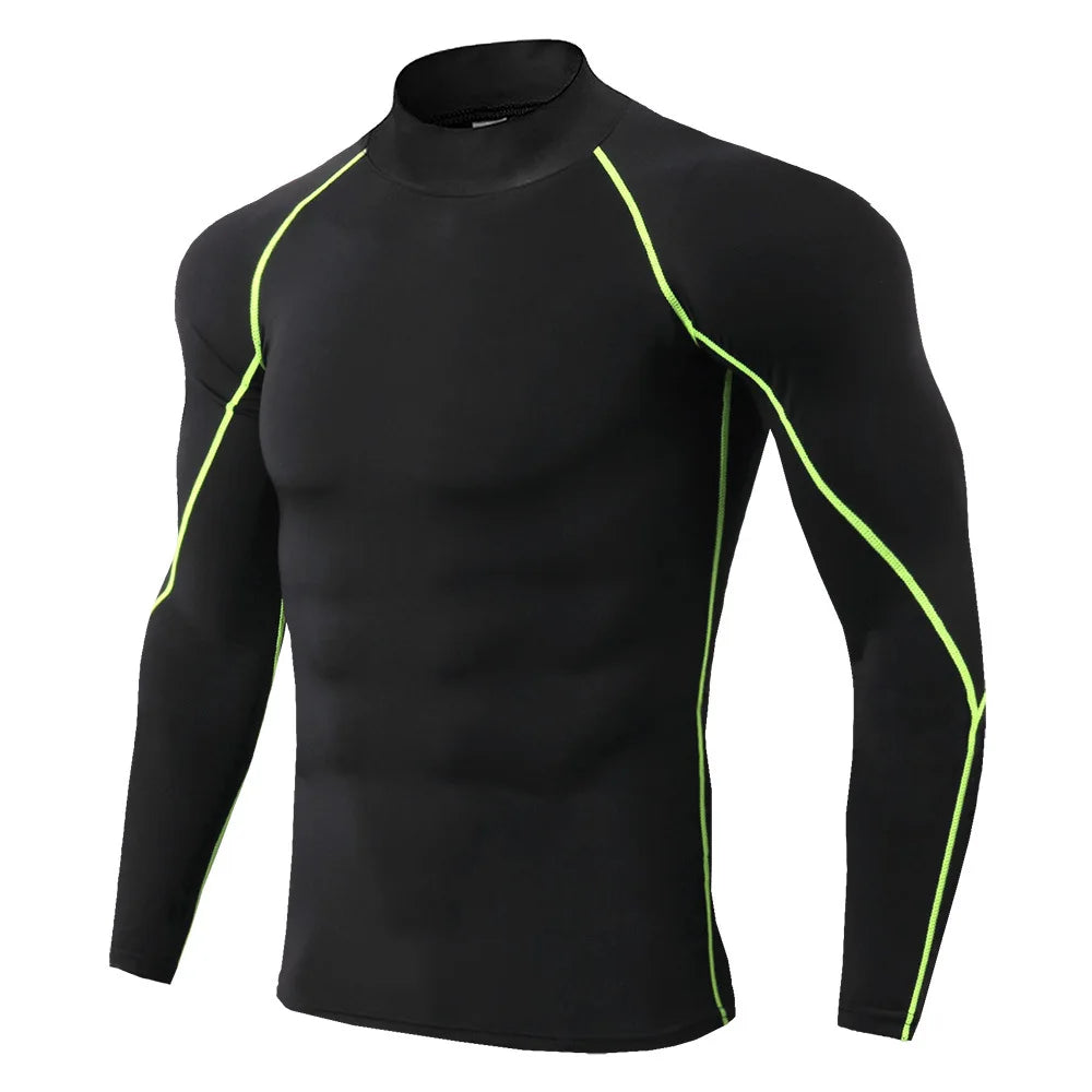 Men Sport T-shirt Quick Dry Bodybuilding Running Shirt Long Sleeve Compression Top Gym T Shirt Men Fitness Tight Rashgard -…