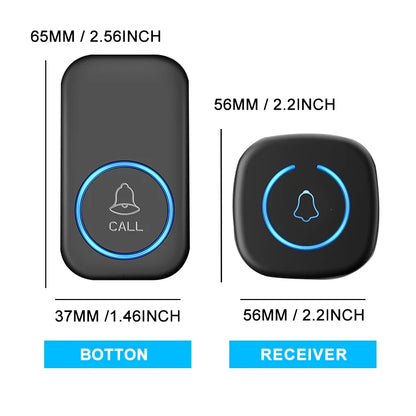 Wireless Doorbell IP44 Waterproof Smart Home Welcome Door Bell 300M Range 60Songs Intelligent Home Chime Bell Kit US/EU Plug…
