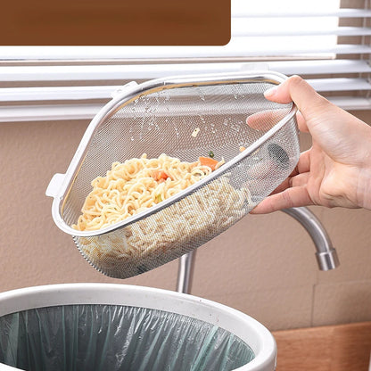Kitchen Sink Drain Basket Stainless Steel Triangle Food Vegetables Peel Egg Filter Storage Organizer Kitchen Shelf Rack Drai…