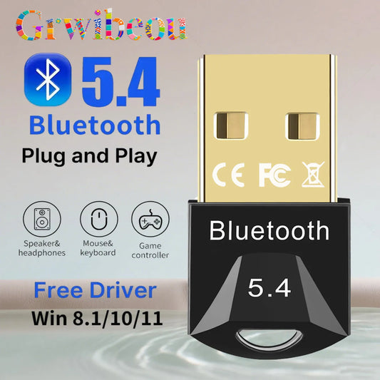 USB Bluetooth Adapter for Pc Usb Bluetooth 5.4/ 5.3/ 5.1/ 5.0 Dongle Receiver for Speaker Mouse Keyboard Music Audio Transmi…