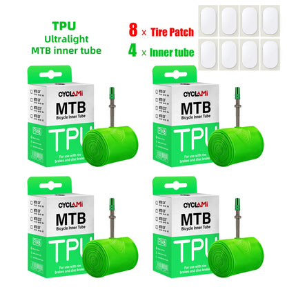 Ultralight Mountain Bike Inner Tube MTB 26 27.5 29 Inches Bicycle TPU Tire 45mm Metal French Presta Valve Anti-Oxidation CYC…