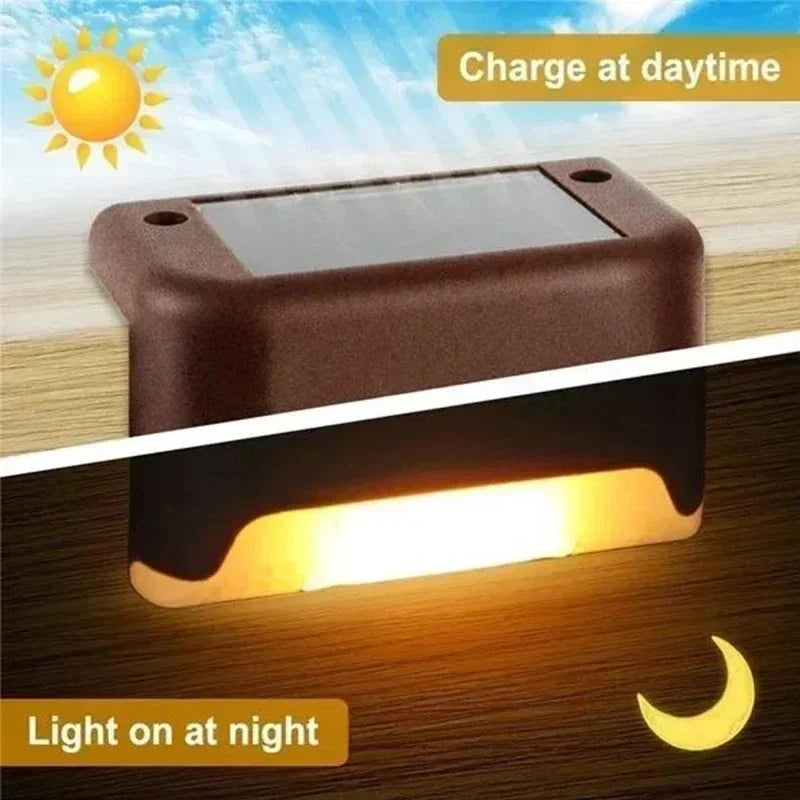 1/4/8/12/pcs Solar LED Lights Outdoor Garden Light Deck Lamp Solar Stairs Light Waterproof Solar Step Lamp Patio Garden Deco…