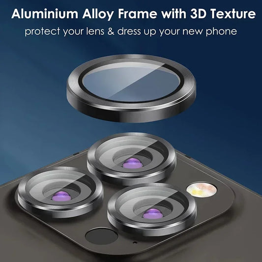3Pcs Metal Lens Protector Glass For iPhone 15 13 12 11 14 Pro Max Back Camera Lens Protection Film For iPhone 13 Mini 14 15…