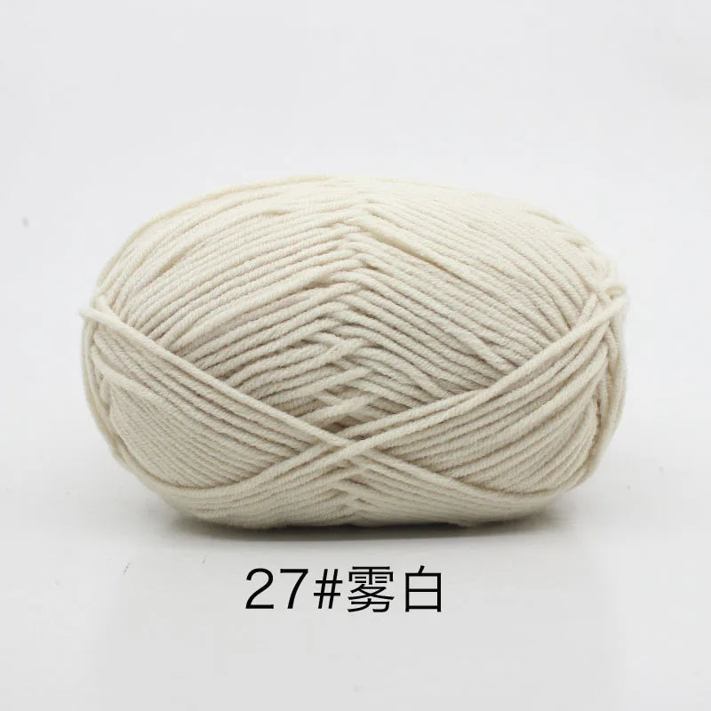 40-50g/Set 4ply Milk Cotton(80%) Knitting Yarn Needlework Dyed Lanas For Crochet Craft Sweater Hat Dolls At Low Price - imag…