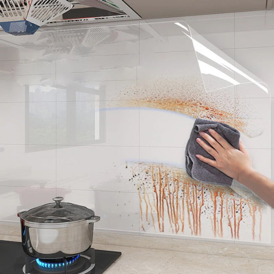 Transparent Wallpaper Kitchen Electrostatic Adsorption Protective Film Oil Proof Wall Sticker Decorative Film Wall Papers Ho…