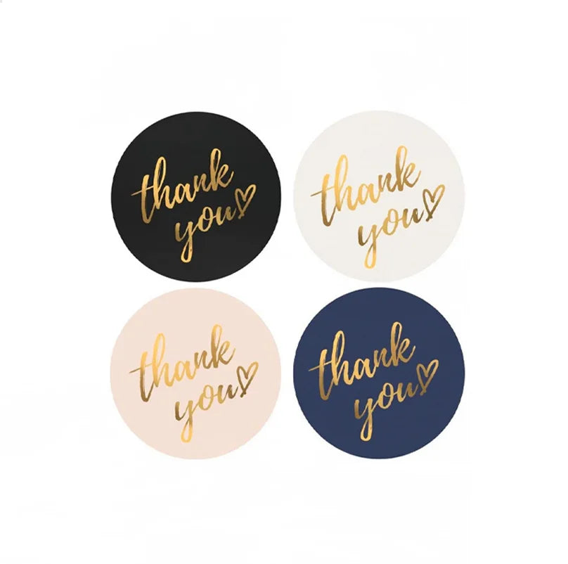 50-500pcs 1inch Blue Thank You Stickers For Envelope Sealing Labels Stationery Supplies Handmade Wedding Gift Decoration Sti…