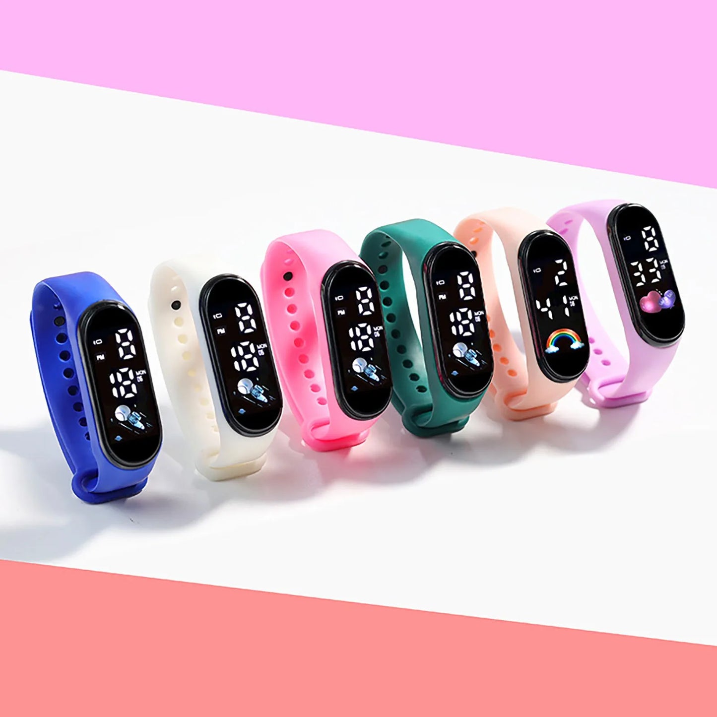 Kawaii Smart Watch For Kids Fashion Outdoor Waterproof Sports Kids' Watches Boy Girls Digital Watches Silicone montre enfant…