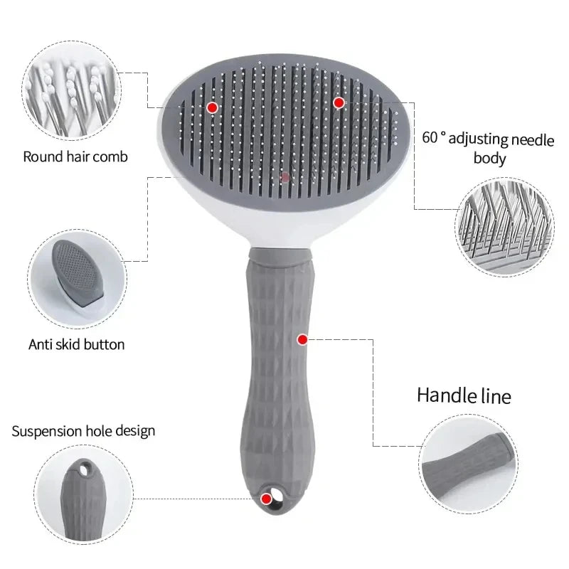 Pet Dog Brush Cat Comb Self Cleaning Pet Hair Remover Brush For Dogs Cats Grooming Tools Pets Dematting Comb Dogs Accessorie…