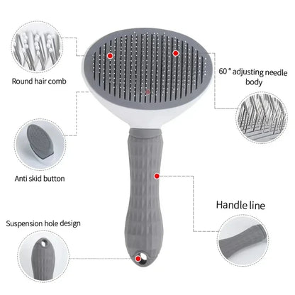 Pet Dog Brush Cat Comb Self Cleaning Pet Hair Remover Brush For Dogs Cats Grooming Tools Pets Dematting Comb Dogs Accessorie…