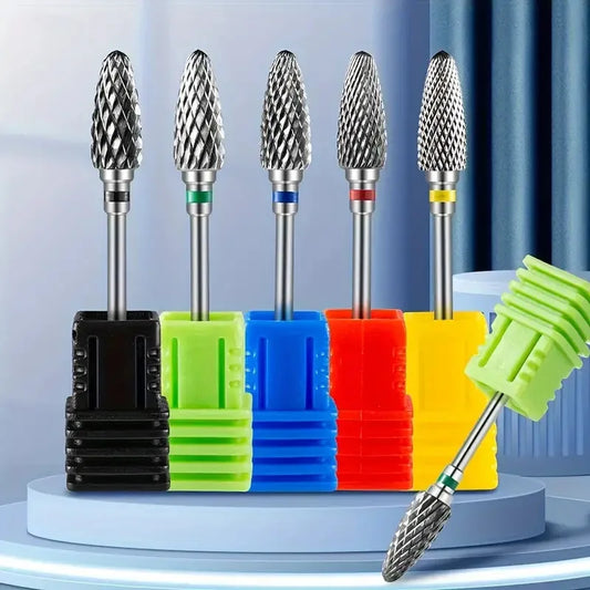 Tungsten Carbid Nail Drill Bits Electric Manicure Drill Accessory Milling Cutters for Nail Gel Polish Remover Nail Tools Efi…