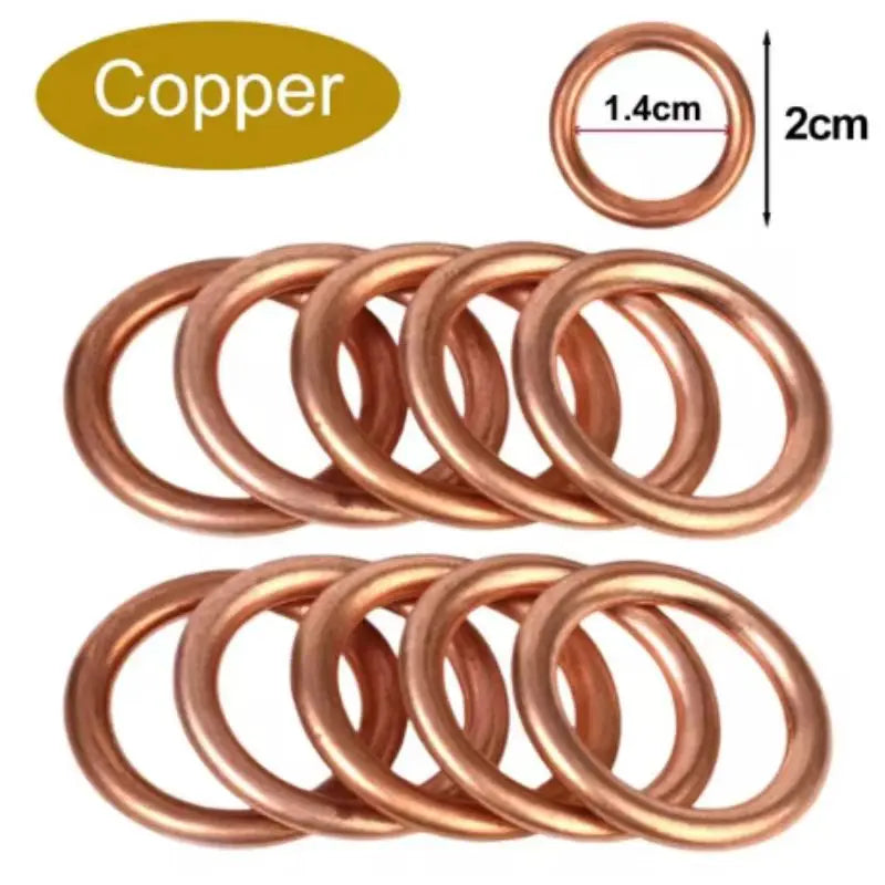 Car Oil Pan Drain Gasket Drainage Bolt Pad Aluminum/ Copper Oil Drain Plug Gasket Replaceable Accessories for Volkswagen Aud…