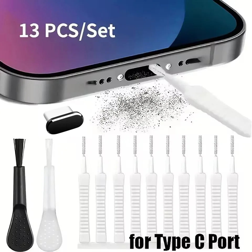 Mobile Phone Speaker Charging Port Cleaning Set Dust Plug for iPhone 16 15 14 Earphones Clean Kit Brush for Samsung Xiaomi -…