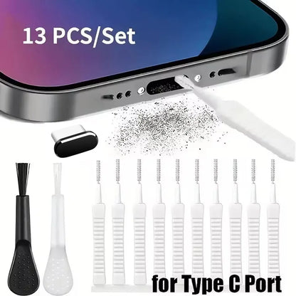 Mobile Phone Speaker Charging Port Cleaning Set Dust Plug for iPhone 16 15 14 Earphones Clean Kit Brush for Samsung Xiaomi -…