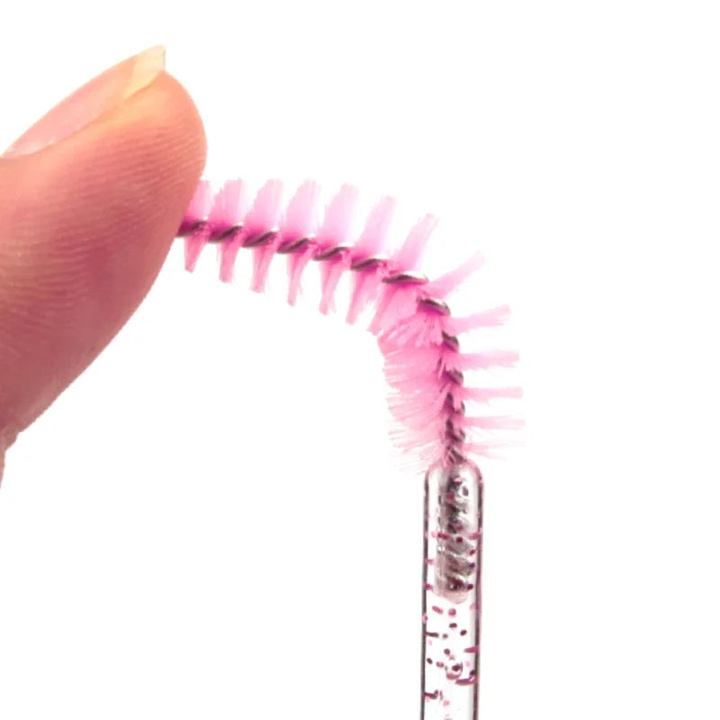 5/25/50 PCS Makeup Brushes Pink Crystal Eyelashes Brush Reusable Fake Lashes Extension Supplies False Eyelash Make up Tool H…