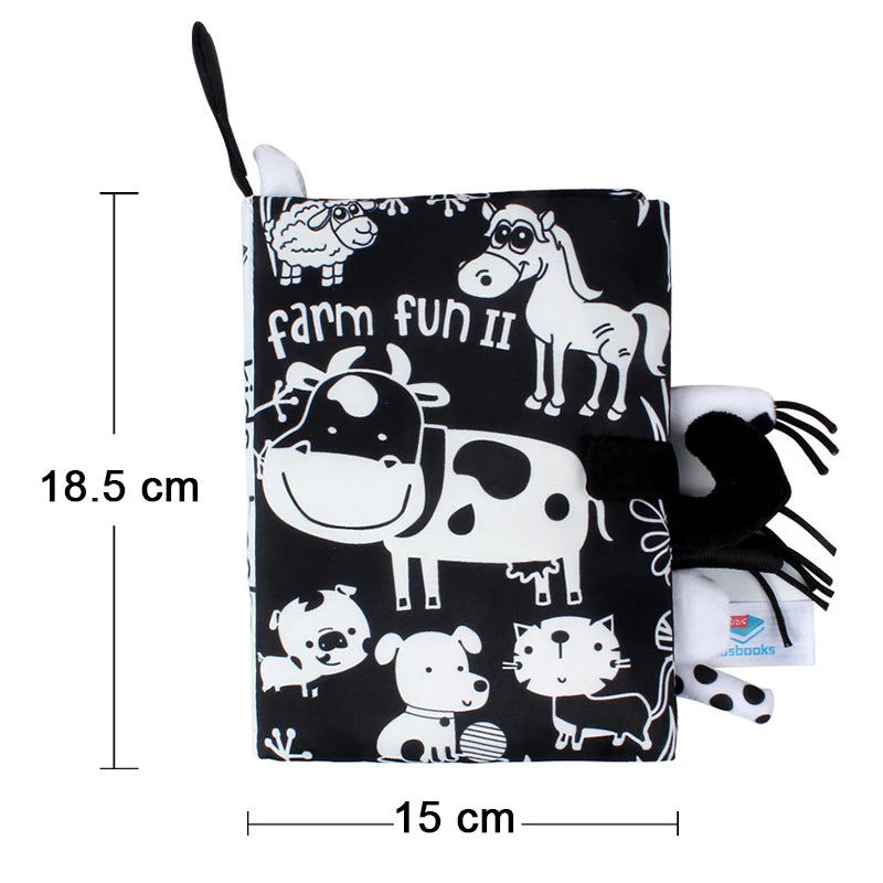 Soft Baby Books 3D Touch Feel High Contrast Cloth Book Sensory Early Learning Stroller Toys for Infant Toddler Gifts 0-12 Mo…