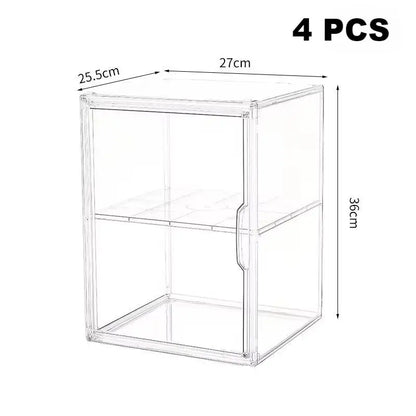 1/2/3/4PCS Acrylic Clear Display Storage Box for Fingures Foldable Display Case for Figurines Dolls Action Figure Organizer…