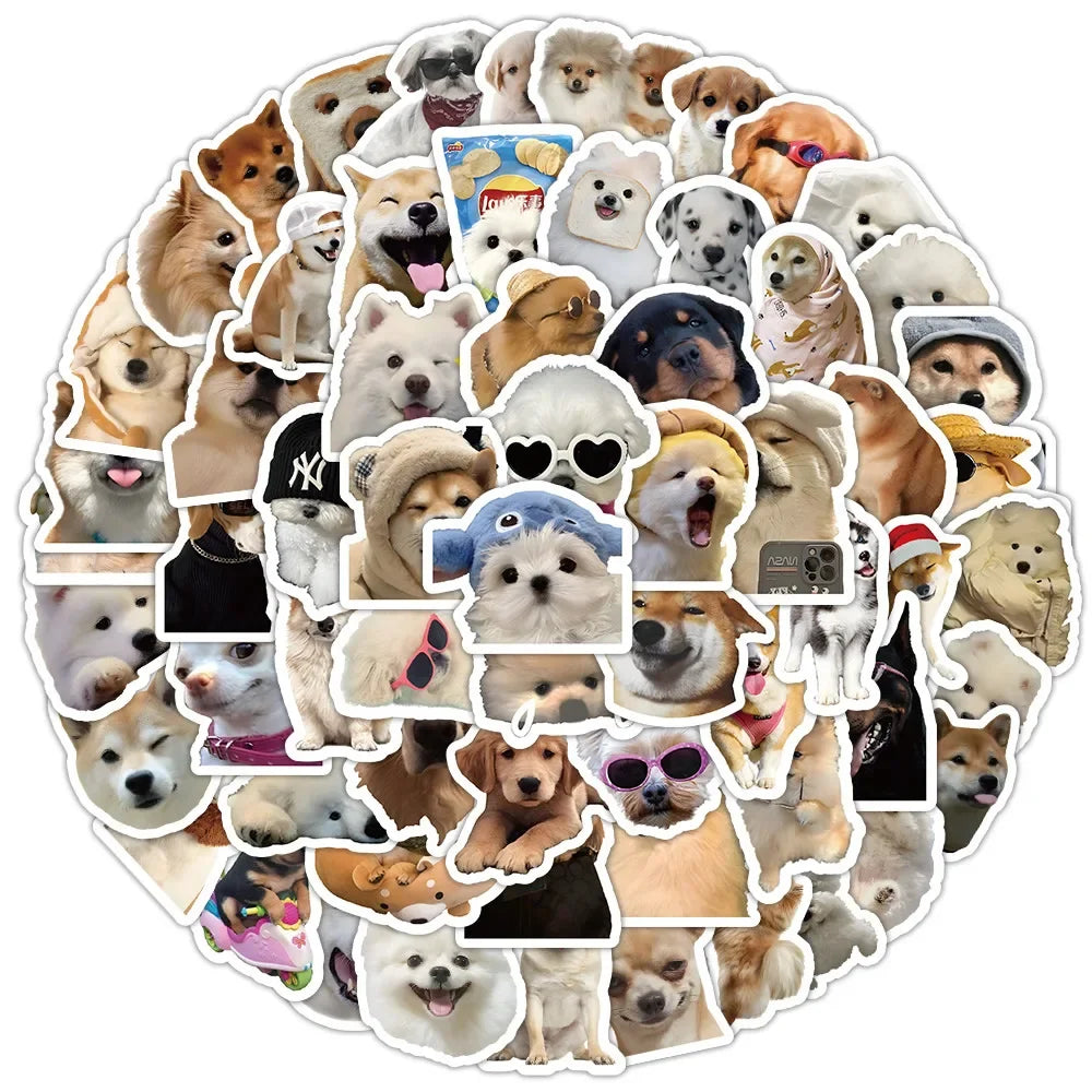 10/50/100pcs Funny Dog Stickers Cartoon Cute Decals Toy Stationery Guitar Phone Bicycle Laptop Luggage Car Graffiti Kids Sti…